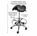 300 Lbs. Capacity Split Seat Saddle Stool - 22 to 29 Inch Seat Height