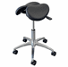 300 Lbs. Capacity Split Seat Saddle Stool in Leather - 22 to 29 Inch Seat Height