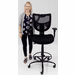 400 Lbs. Capacity Mesh Back Black Drafting Stool for Standing Desks & Conference Tables - 26"-29"/ 29"-32"H Seat Ht