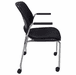 300 Lbs. Capacity Black Padded Mobile Stacking Chair with Armrests