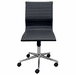 Contemporary Classic Black Leather Armless Office Chair