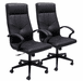 Set of 2 High Back Conference/Training Room Chairs in Faux Leather