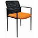 Set of 4 Mesh Stacking Chairs with Orange Seats