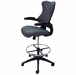 Sleek Flip Up Arm Mesh Drafting Stool w/ 23.5" - 31.5" Seat Height