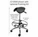 Small User 300 Lbs. Capacity Split Seat Saddle Stool in Leather - 22 to 29 Inch Seat Height