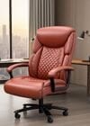 400 lbs. Cap. Cowhide Leather Executive Chair with Diamond Stitching in Terra Cotta Brown