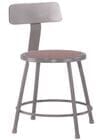 Fixed Height Heavy-Duty Lab/Shop Stools w/ Backrest - 18" Stool - 300-lb Weight Capacity