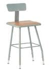 Square Adjustable Height Heavy-Duty Stools w/Backrest - 300-lb Weight Capacity