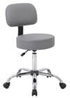 Vinyl Doctor's Stool w/Backrest & 21"-27" Height