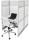 36&quotW x 49&quotD x 67&quotH White Laminate Washable Double Starter Carrel