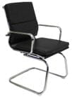 Black Leather Soft Pad  Guest Chair