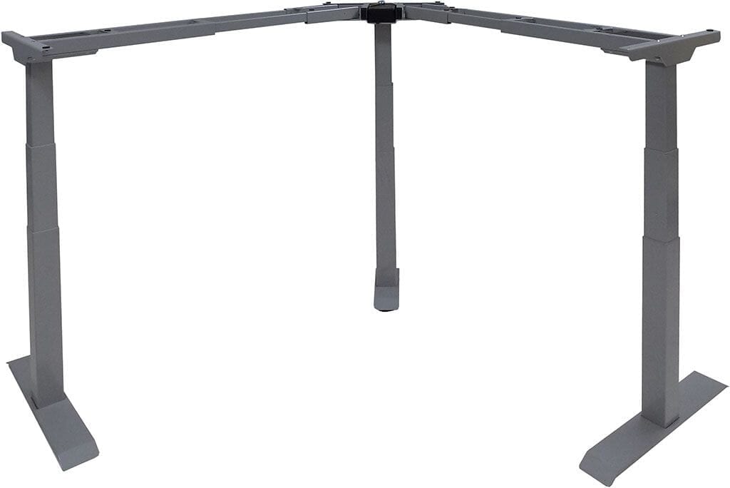 Three Leg Electric Lift Desk Frame in Silver