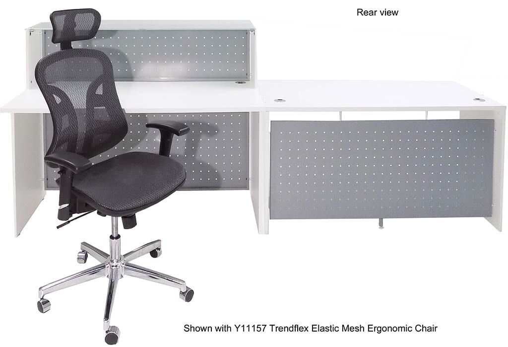 White Glass Top Wheelchair Accessible Reception Desk