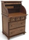 29&quotW Solid Oak Roll Top Scholar's Desk - Made in USA