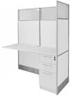 60&quotW x 24&quotD x 67&quotH White Laminate Washable Add-On Cubicle