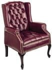 Queen Anne Guest Chair in Oxblood Vinyl