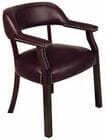 Traditional Guest Chair in Oxblood Vinyl