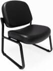 500 lbs. Capacity Antimicrobial Black Vinyl Guest Chair without Arms