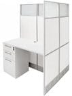48&quotW x 49&quotD x 67&quotH White Laminate Washable Double Add-On Cubicle