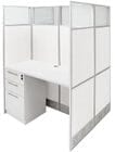 48&quotW x 49&quotD x 67&quotH White Laminate Washable Double Starter Cubicle