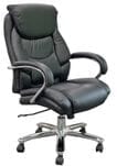 Professional 500 lbs. Capacity Black Leather Desk & Conference Chair w/ 24&quotW Seat