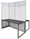 7'H TrendSpaces White Laminate Washable 2-Person Straight Cubicle w/Glass