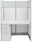 48&quotW White Laminate Washable Cubicles - 48&quotW x 24&quotD x 67&quotH Starter Cubicle