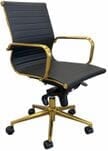 Gold Series Modern Classic Black Leather Mid Back Office Chair - FREE with $5000.00