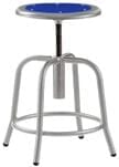 Industrial Metal Stool with Colored Seat, 18"-25" Seat Height