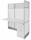 60&quotW x 24&quotD x 67&quotH White Laminate Washable Add-On Cubicle