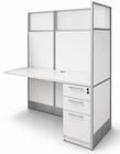 60&quotW x 24&quotD x 67&quotH White Laminate Washable Add-On Cubicle