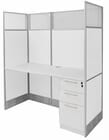 60&quotW White Laminate Washable Cubicles - 60&quotW x 24&quotD x 67&quotH Starter Cubicle