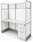 60&quotW White Laminate Washable Cubicles - 60&quotW x 24&quotD x 67&quotH Starter Cubicle