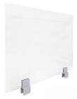 24&quotH x 24&quotW - Clamp On Cubicle Sneeze Guard for .75" - 1.25" Thick Panels