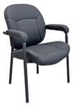 400 lbs. Capacity Black Vinyl Guest Chair with Padded Arms