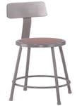 Fixed Height Heavy-Duty Lab/Shop Stools w/ Backrest - 18" Stool - 300-lb Weight Capacity