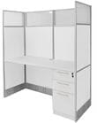 60&quotW White Laminate Washable Cubicles - 60&quotW x 24&quotD x 67&quotH Starter Cubicle