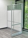 6' Long White Office Panel Wall Set with 36&quotW Clear Glass Front - 7' Height