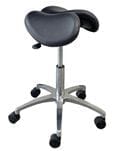 Healthcare 300 Lbs. Capacity Split Seat Saddle Stool - 22" - 29" Seat Height