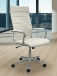 High Back Office Chair in Cream Leather