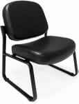 500 lbs. Capacity Antimicrobial Black Vinyl Guest Chair without Arms