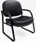 500 lbs. Capacity Antimicrobial Black Vinyl Guest Chair with Arms