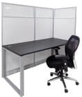TrendSpaces Washable White Laminate Cubicles w/Glass Series - 67&quotH Open Ended Cubicle