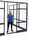 7'H Sliding Glass Door with Black Frame