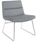 Modern Faux Leather Armless Guest Chair with Chrome Frame
