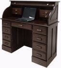 51-3/8&quotW Solid Oak Roll Top Laptop/Notebook/Tablet Desk - Made in USA