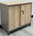 Desert Oak & Smoked Timber 32&quot Sliding Door Cabinet