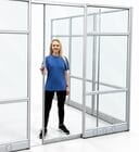 7'H Sliding Glass Door with Silver Frame