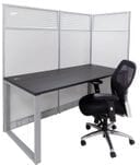 TrendSpaces Washable White Laminate Cubicles w/Glass Series - 67&quotH Open Ended Cubicle
