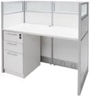 48&quotW White Laminate Washable Cubicles - 48&quotW x 24&quotD x 48&quotH Starter Cubicle